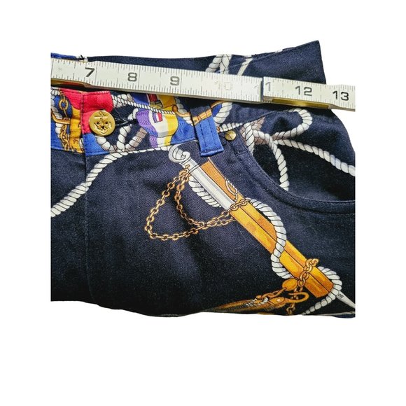 Vintage Lauren Ralph Lauren Nautical Print Pants Size 2 Ankle Blue - Picture 6 of 7